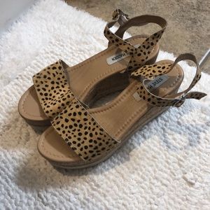 Steve Madden leopard print wedges - size 9.5